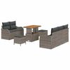 vidaXL Ensemble de canap&eacute; de jardin avec coussin 8 pcs Gris polyrotin