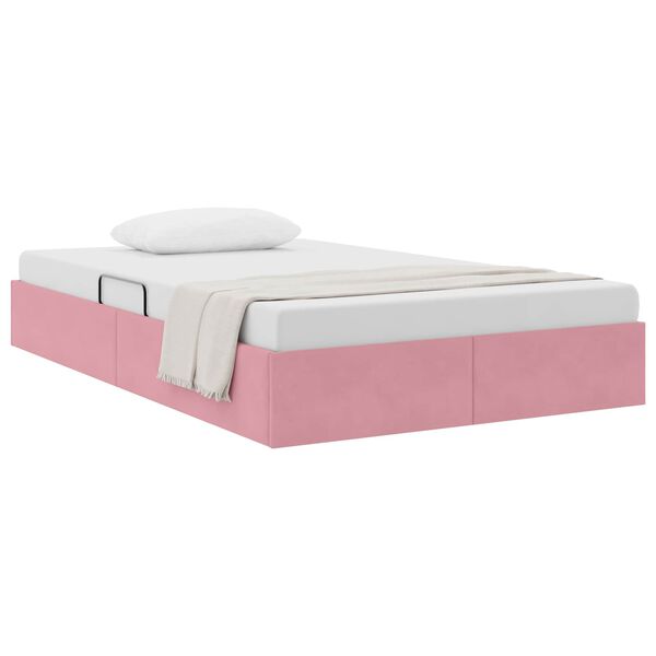vidaXL Lit de Rangement avec stockage Rose 120 x 200 cm Velours