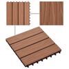 vidaXL Carreau de terrasse en relief 11 pcs WPC 30 x 30 cm 1 m² Marron
