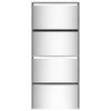 vidaXL Armoire &agrave; chaussures miroir 4 niveaux sonoma gris 63x17x134 cm