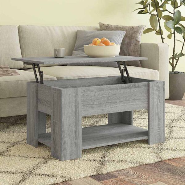 vidaXL Table basse Sonoma gris 79x49x41 cm Bois d'ingénierie