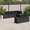 vidaXL Salon de jardin 7 pcs avec coussins noir r&eacute;sine tress&eacute;e