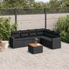 vidaXL Salon de jardin 7 pcs avec coussins noir r&eacute;sine tress&eacute;e