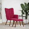 vidaXL Chaise de relaxation avec tabouret Bordeaux Velours