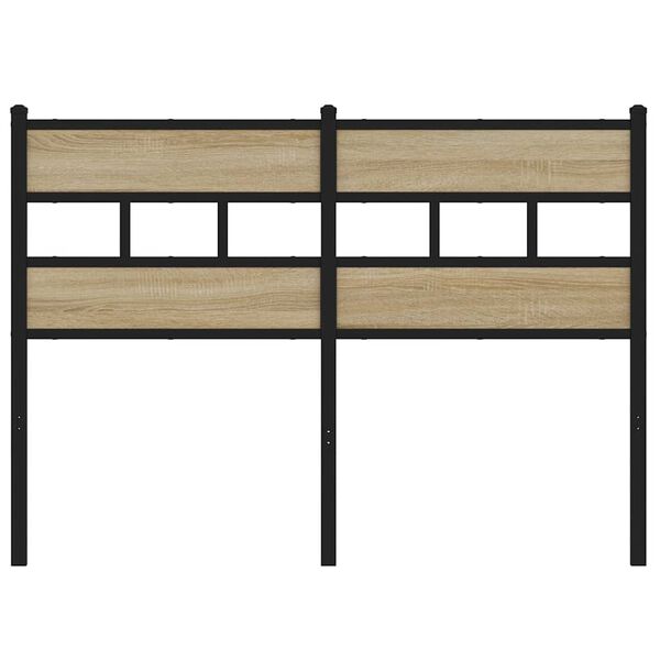 vidaXL T&ecirc;te de lit de remplacement ch&ecirc;ne sonoma 120 cm fer et bois d&rsquo;ing&eacute;nierie