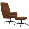 vidaXL Chaise de relaxation avec tabouret Marron Tissu microfibre