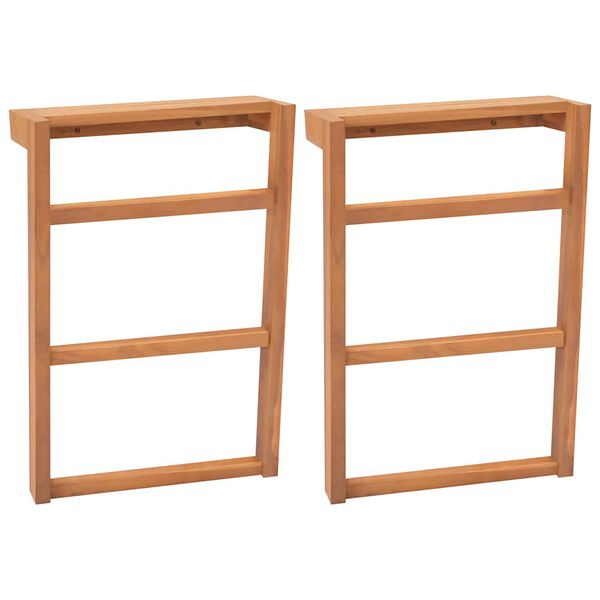 vidaXL Porte-serviettes 2 pcs Bois de teck massif