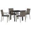 vidaXL Ensemble de salle &agrave; manger pour jardin 5 pc Gris polyrotin