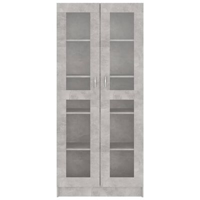 vidaXL Armoire à vitrine Gris béton 82,5x30,5x185,5 cm Aggloméré