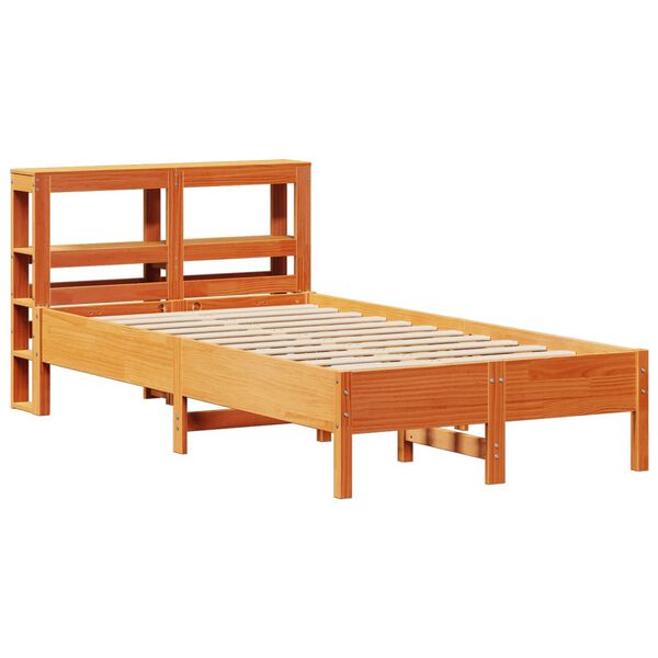 vidaXL Cadre de lit sans matelas cire marron 75x190 cm bois pin massif