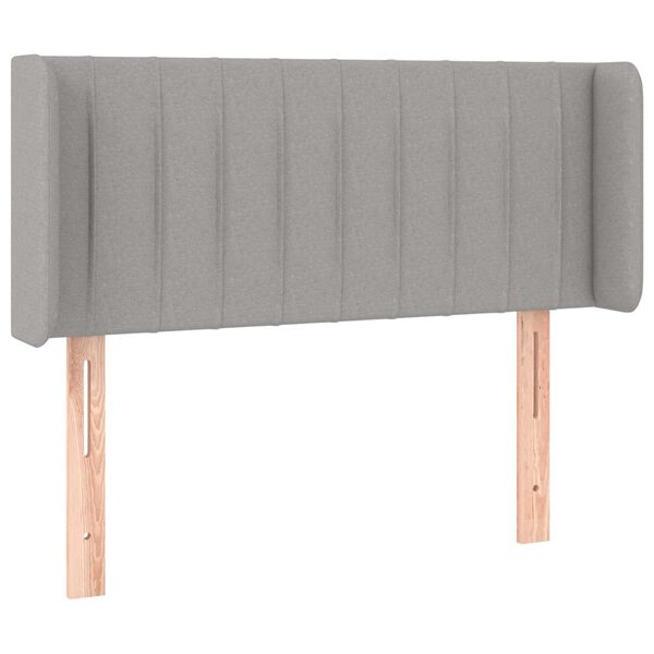 vidaXL T&ecirc;te de lit avec oreilles Gris clair 93x16x78/88 cm Tissu