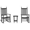 vidaXL Chaises &agrave; bascule lot de 2 table pliable noir massif peuplier