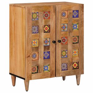 vidaXL Buffet Naturel 60 x 33 x 75 cm Bois de mangue massif