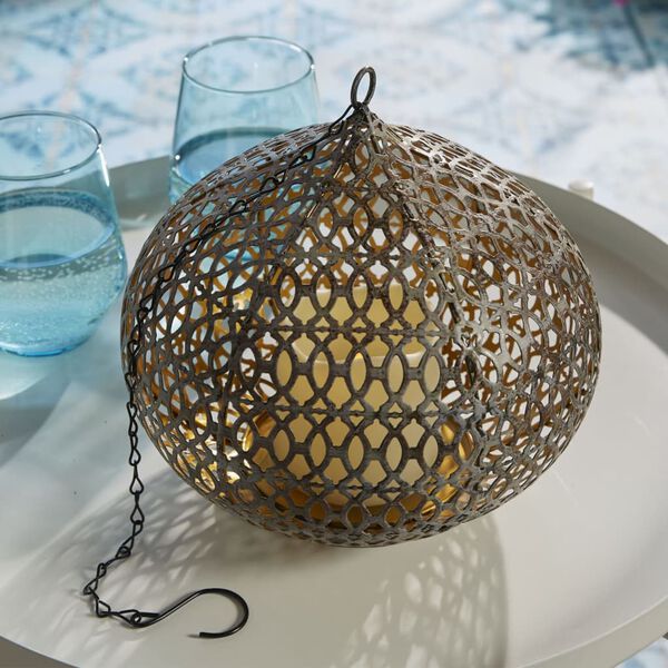 Luxform Lampe &agrave; LED orientale de jardin Edessa Argent&eacute; rouill&eacute;