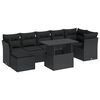 vidaXL Salon de jardin 8 pcs avec coussins noir résine tressée