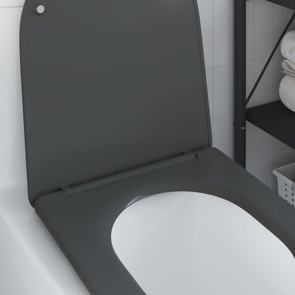 vidaXL Siège de toilette Anthracite 44 x 36,4 x 3,4 cm Duroplast