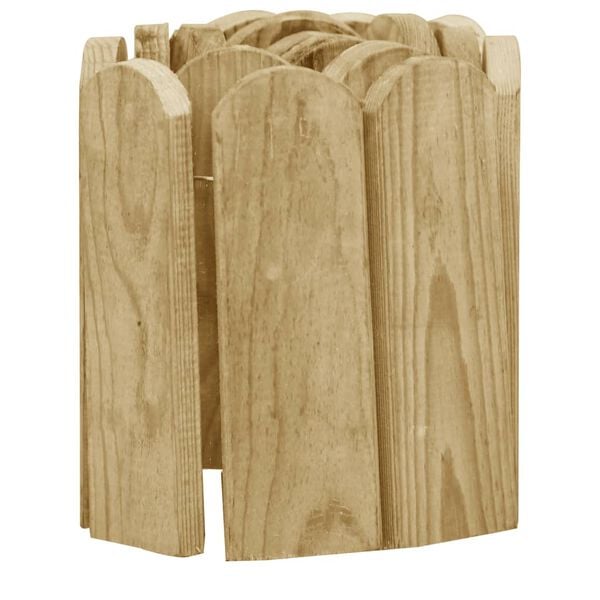 vidaXL Rouleaux de bordure 2 pcs 120 cm Bois de pin impr&eacute;gn&eacute;
