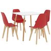 vidaXL Ensemble de salle &agrave; manger 5 pcs Rouge
