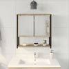 vidaXL Miroir de salle de bain avec &eacute;tag&egrave;re Beige 60 x 16 x 60 cm
