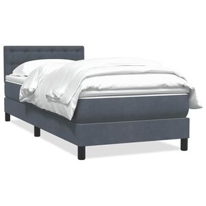 vidaXL Sommier à lattes de lit et matelas gris foncé 100x210cm velours