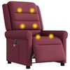 vidaXL Fauteuil de massage inclinable &eacute;lectrique Rouge bordeaux Tissu