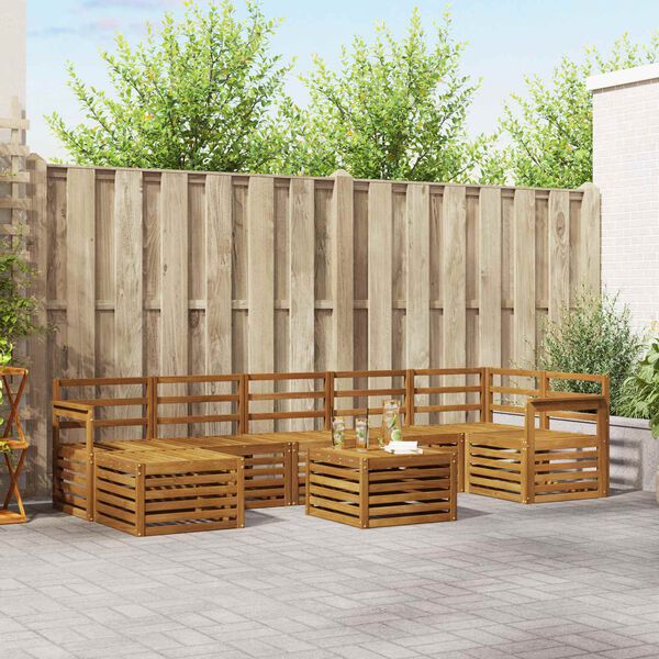 vidaXL Ensembles de canap&eacute;s 8 pcs Naturel Bois d'Acacia Massif