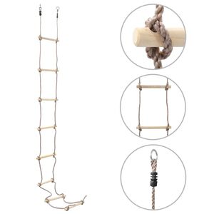 vidaXL &Eacute;chelle de corde pour enfants 290 cm Bois