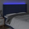 vidaXL T&ecirc;te de lit &agrave; LED Bleu 203x16x118/128 cm Tissu