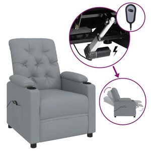 vidaXL Fauteuil inclinable &eacute;lectrique Gris clair Tissu