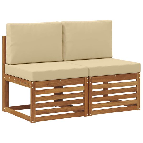 vidaXL 2 Pi&egrave;ce Sofa de milieu ext&eacute;rieur Bois d'Acacia Massif Naturel