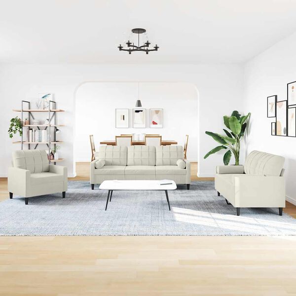 vidaXL Ensemble de canapés 3 pcs avec coussins et traversins velours