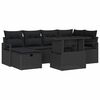vidaXL Ensemble de canap&eacute; de jardin 7 pc Noir polyrotin