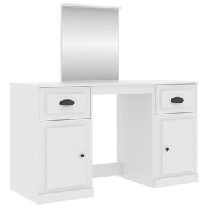 vidaXL Coiffeuse avec miroir blanc 130x50x132,5 cm