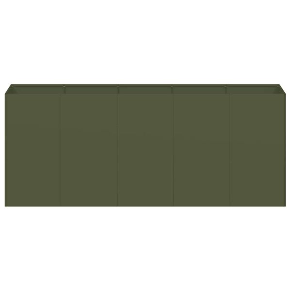 vidaXL Jardini&egrave;re vert olive 200x40x80 cm acier lamin&eacute; &agrave; froid