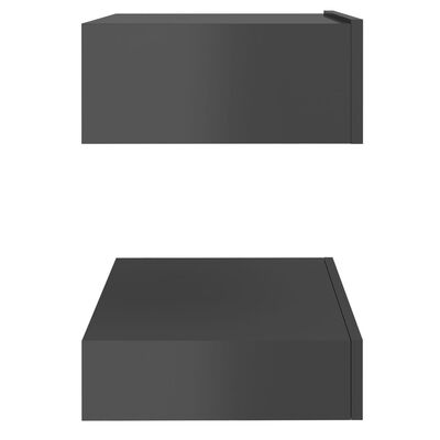 vidaXL Tables de chevet 2 pcs Gris brillant 60x35 cm Aggloméré