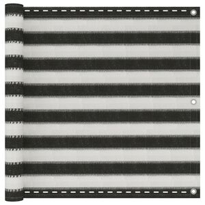 vidaXL &Eacute;cran de balcon en PEHD 90 x 600 cm Anthracite et blanc