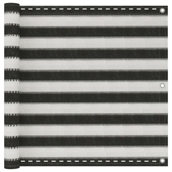 vidaXL Écran de balcon en PEHD 90 x 600 cm Anthracite et blanc