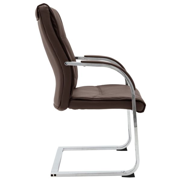 vidaXL Chaise de bureau cantilever Marron Similicuir