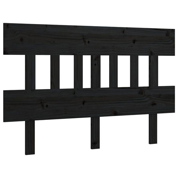 vidaXL T&ecirc;te de lit Noir 203,5x3x81 cm Bois massif de pin