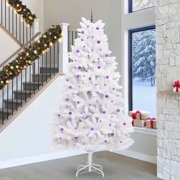vidaXL Sapin de No&euml;l Artificiel &agrave; Branches Articul&eacute;es Blanc 300 cm