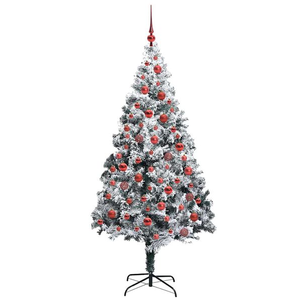 vidaXL Sapin de No&euml;l artificiel Blanc 180 cm PVC, Acier et Plastique