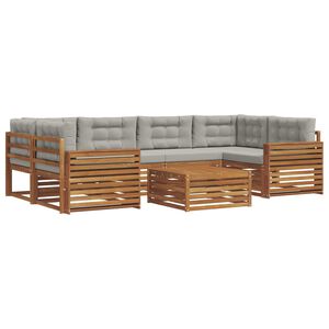 vidaXL Ensemble de canap&eacute;s d'ext&eacute;rieur 7 pcs Gris Naturel et Clair