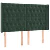vidaXL T&ecirc;te de lit avec oreilles Vert fonc&eacute; 147x16x118/128 cm Velours