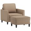 vidaXL Fauteuil avec repose-pied Cappuccino 60 cm Similicuir