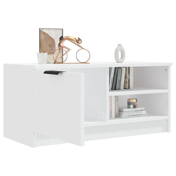 vidaXL Meuble TV Blanc 80x35x36,5 cm Bois d'ingénierie