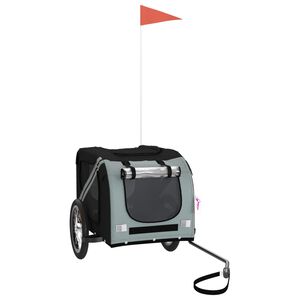 vidaXL Remorque de vélo pour animaux de compagnie noir et gris