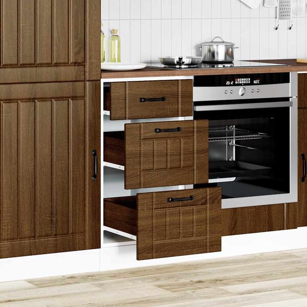 vidaXL Armoire de cuisine Lucca ch&ecirc;ne marron bois ing&eacute;nierie