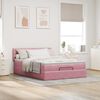 vidaXL Cadre de lit ottoman avec matelas rose 140x190 cm velours
