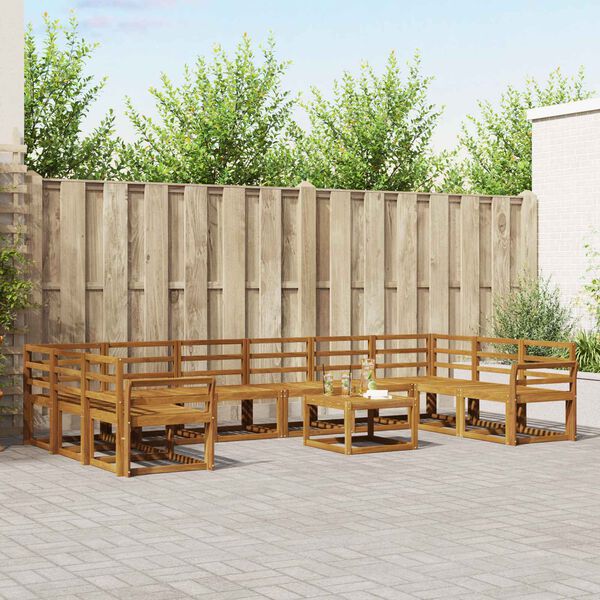 vidaXL Ensemble de canap&eacute;s d'ext&eacute;rieur 11 pcs Naturel