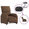 vidaXL Fauteuil inclinable &eacute;lectrique Marron Tissu